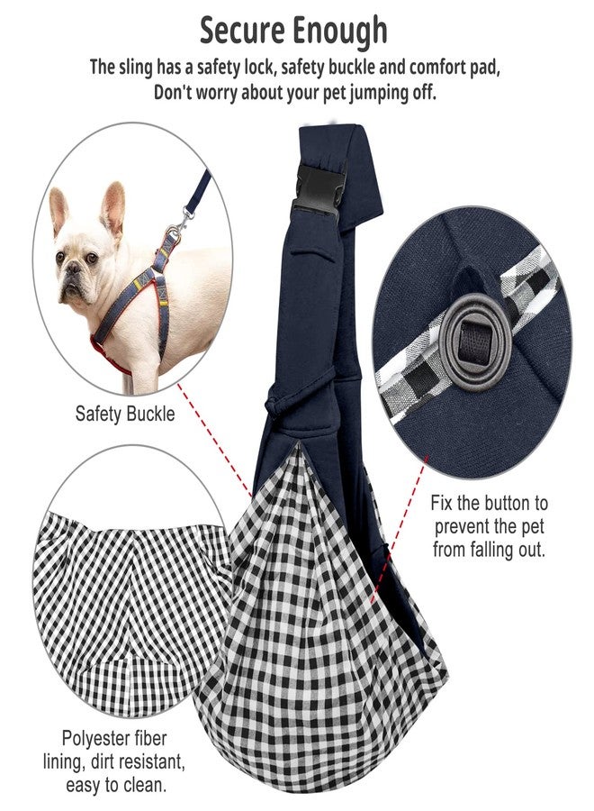 CUBY Dog and Cat Sling Carrier, Hands Free Reversible Pet Papoose Bag, Soft Pouch Adjustable, Suitable for Puppy Cats for Outdoor Travel (Blue, M-Adjustable Strap) - Image 2